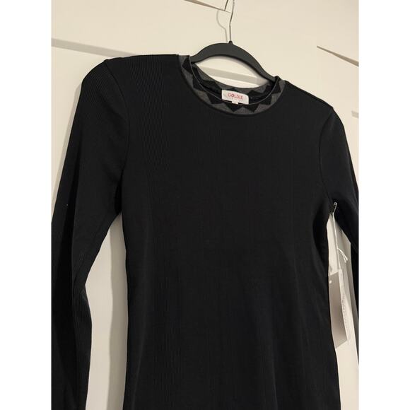 $125 New Goldie Lewinter Ribbed Pyramid Tipped Long Sleeve Tee - Small - black - Picture 4 of 6